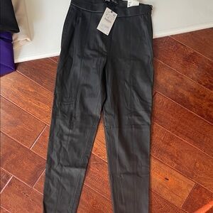 Zara Black Faux Leather Tapered Pants